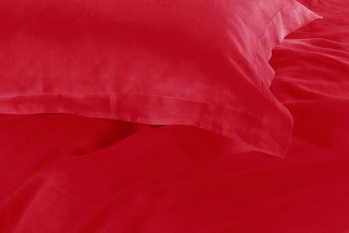 1000TC Tailored King Single Size Red Duvet Doona Quilt Cover Set