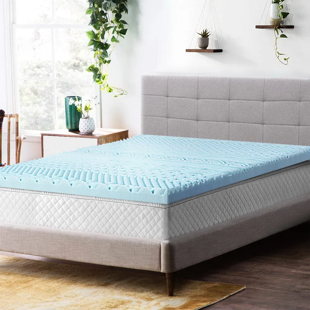 11-Zone Memory Foam Mattress Topper with Bamboo Cover, Queen - Giselle Bedding