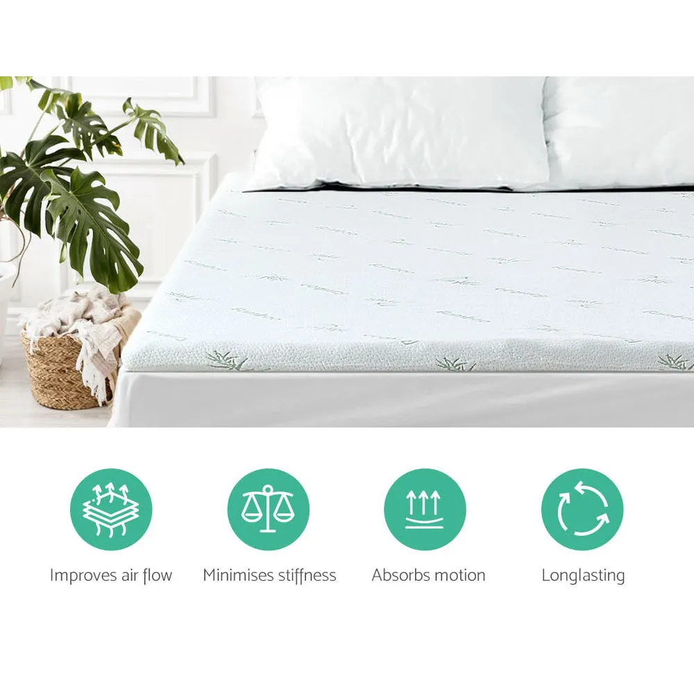 11-Zone Memory Foam Mattress Topper with Bamboo Cover, Queen - Giselle Bedding