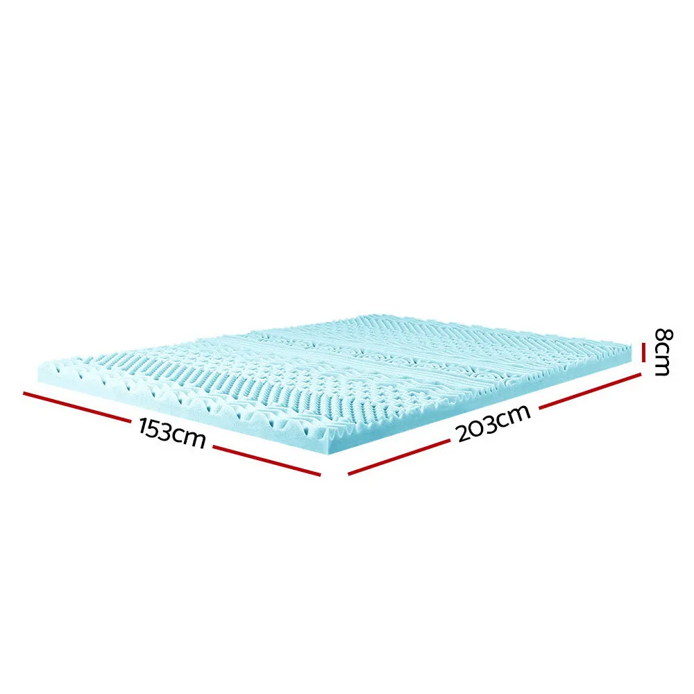 11-Zone Memory Foam Mattress Topper with Bamboo Cover, Queen - Giselle Bedding