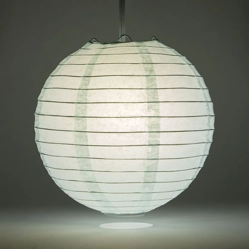 12" Arctic Spa Blue Round Paper Lantern, Even Ribbing, Chinese Hanging Wedding & Party Decoration