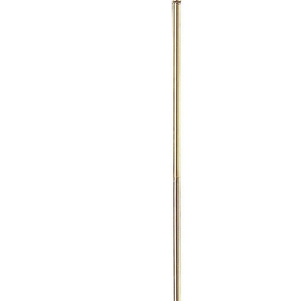 150 Watt Metal Floor Lamp with Swing Arm and Fabric Conical Shade, Gold By Casagear Home