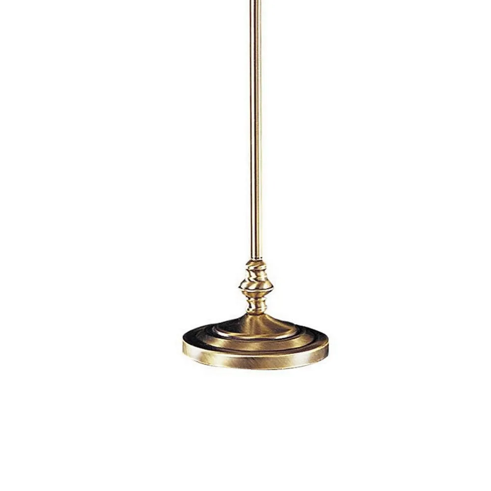 150 Watt Metal Floor Lamp with Swing Arm and Fabric Conical Shade, Gold By Casagear Home