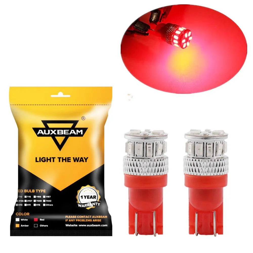 168 2825 W5W T10 LED License Plate/Side Marker/Interior Light Bulbs 4W 300% High Brightness CAN-Bus Error Free Red | 2 Bulbs