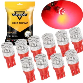 168 2825 W5W T10 LED License Plate/Side Marker/Interior Light Bulbs 4W 300% High Brightness CAN-Bus Error Free Red | 2 Bulbs