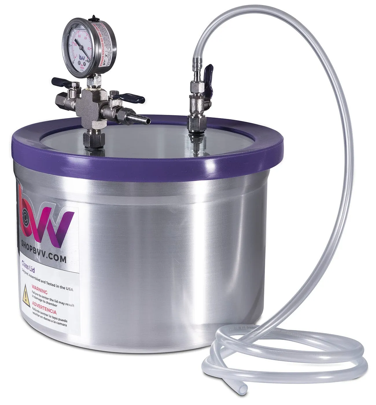 2 Gallon Resin Trap Vacuum Chamber w/ Glass Lid