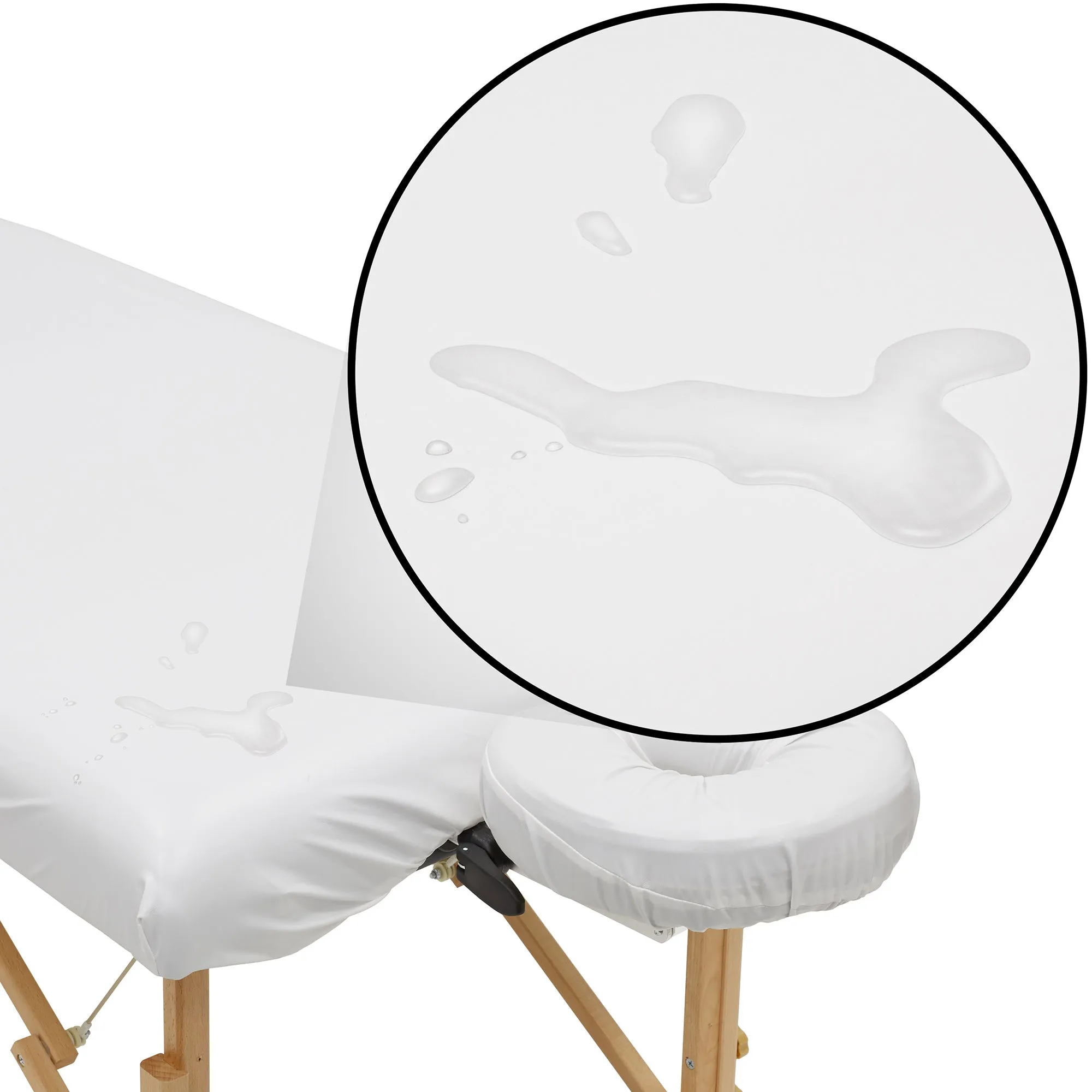 2 Piece Waterproof Massage Table Sheet Set - Durable PU Cover