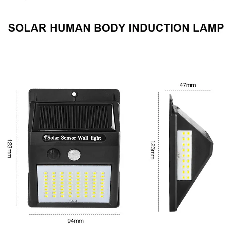 2 Pieces Human Body Induction LED Solar Wall Lamp