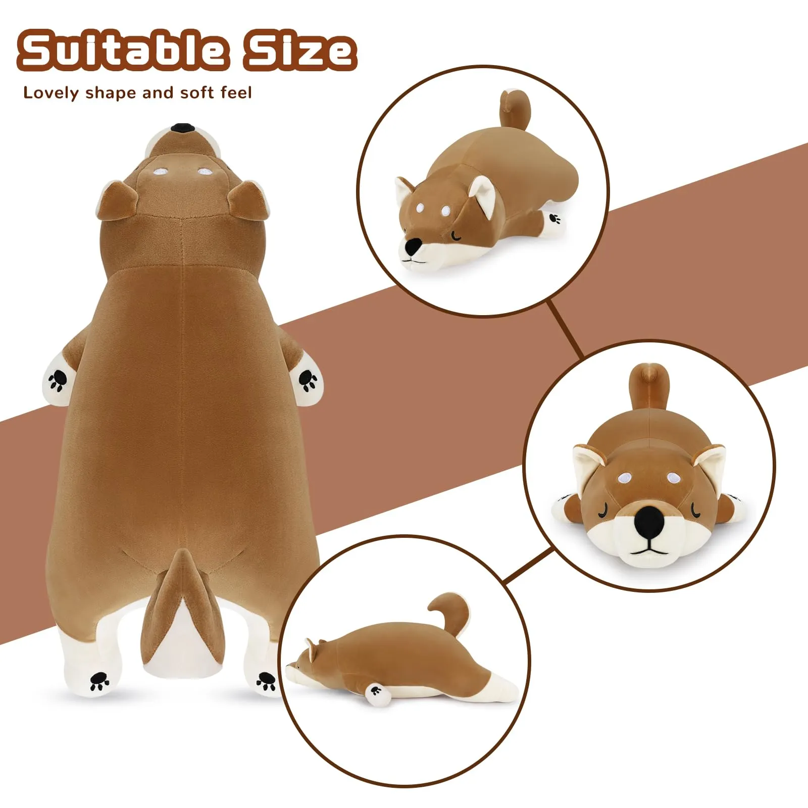 22'' Shiba Inu Plush 3.3LB Weighted Corgi Dog Stuffed Animal, Big Corgi Plushie Stuffed Animals Giant Corgi Plush, Dog Plush Pillow Hugging Pillow Cushion Soft Shiba Plush Toy Big Stuffed Animals