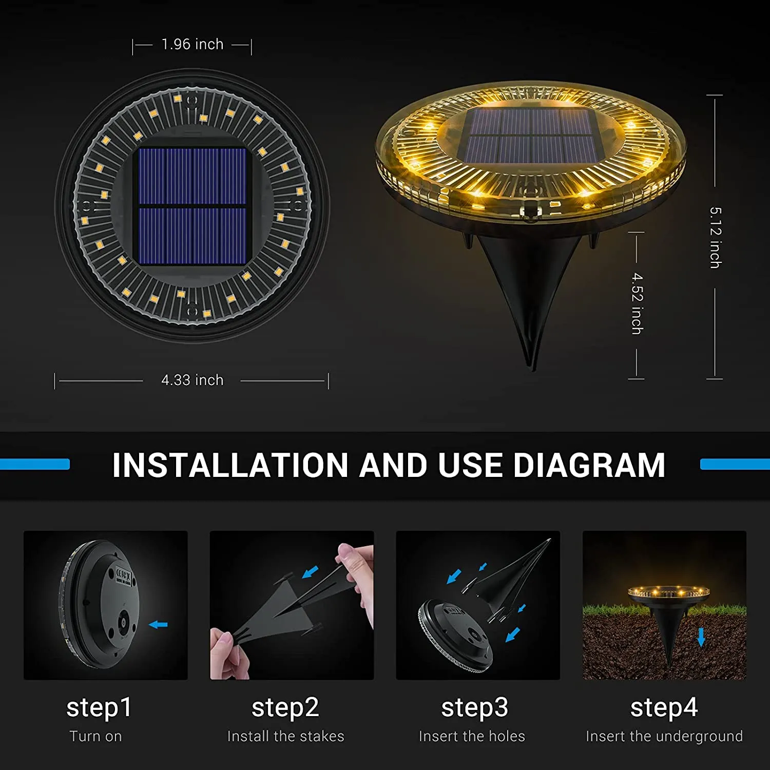 24 LEDs Solar Ground Lights