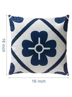 2Pack Navy Blue Velvet Throw Pillow 16 Square Geometric Patterns