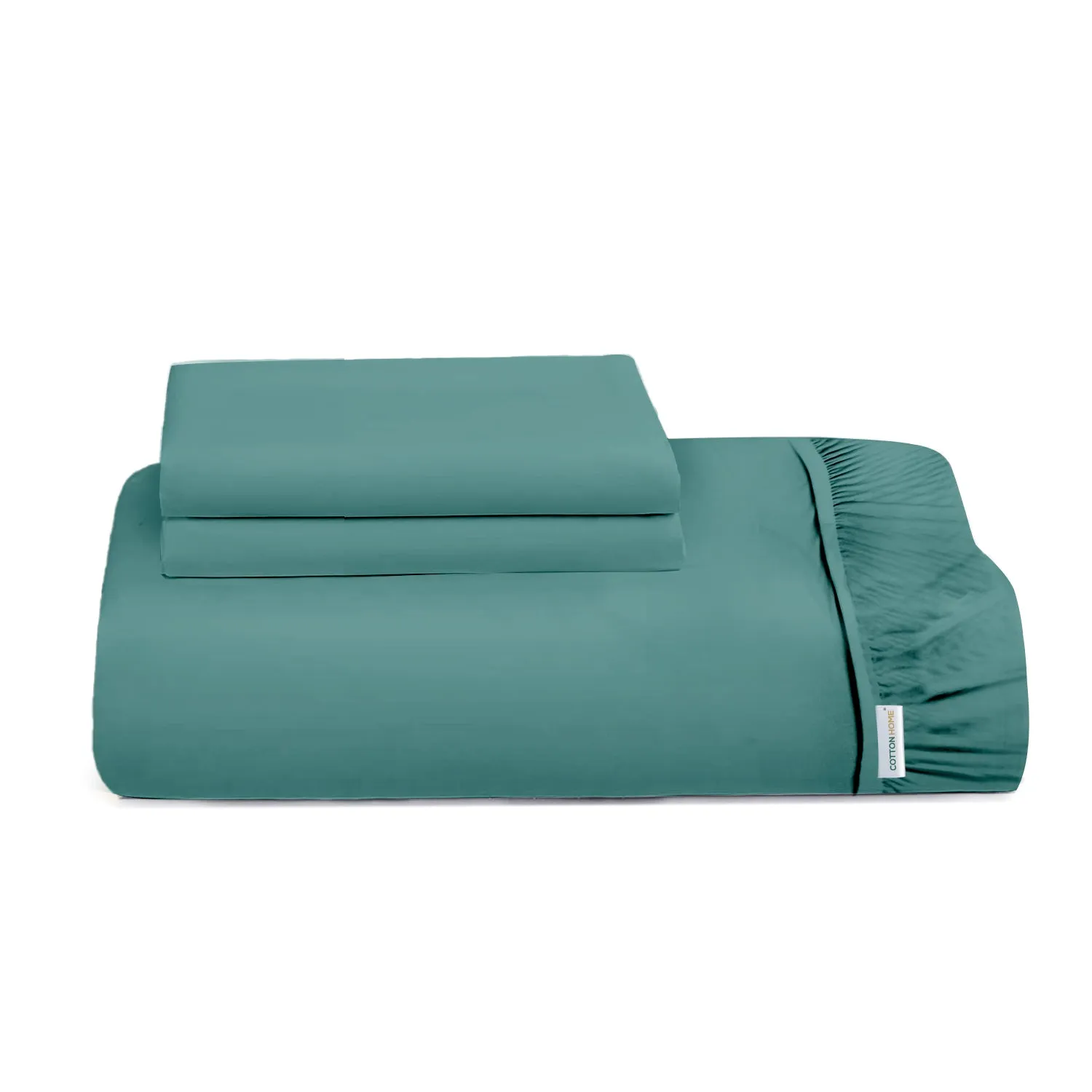 3 Piece Fitted Sheet Set Super Soft Teal Super King Size 200x200 30cm with 2 Pillow Case