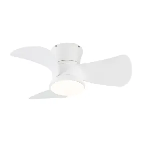 31" Mazon Modern DC Motor Flush Mount Reversible Ceiling Fan with LED Lighting and Remote Control