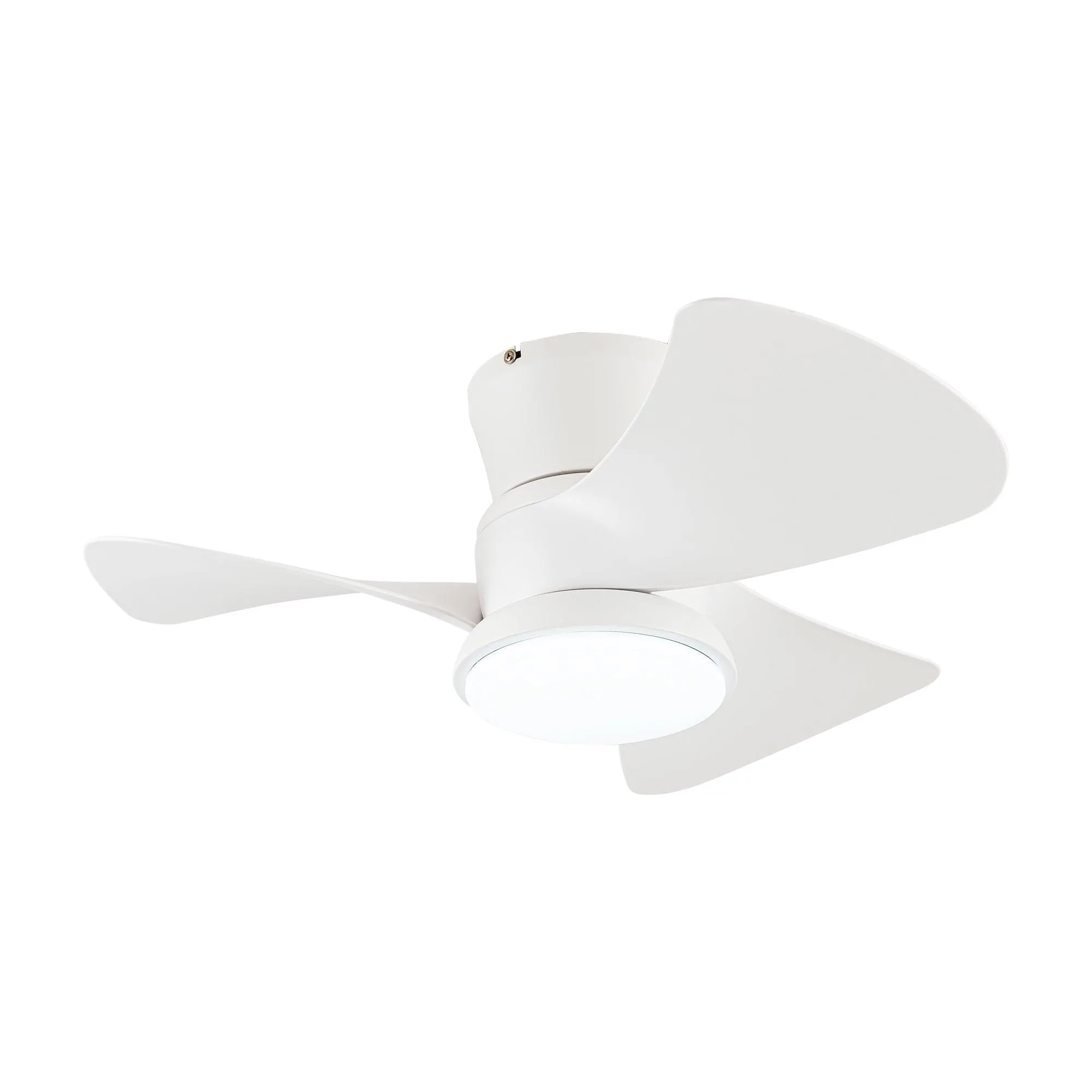 31" Mazon Modern DC Motor Flush Mount Reversible Ceiling Fan with LED Lighting and Remote Control