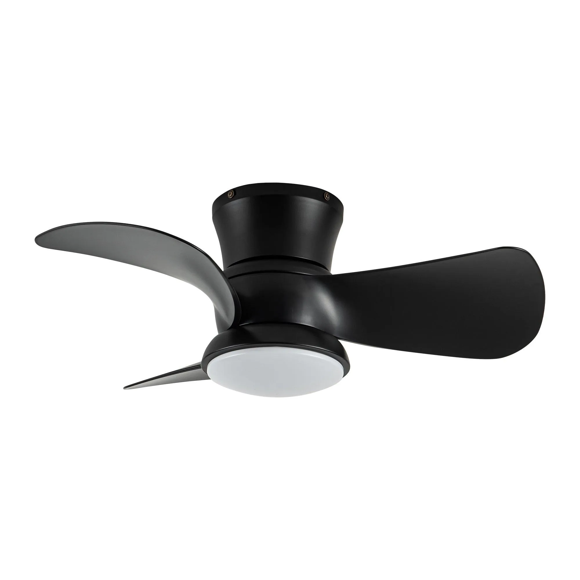 31" Mazon Modern DC Motor Flush Mount Reversible Ceiling Fan with LED Lighting and Remote Control