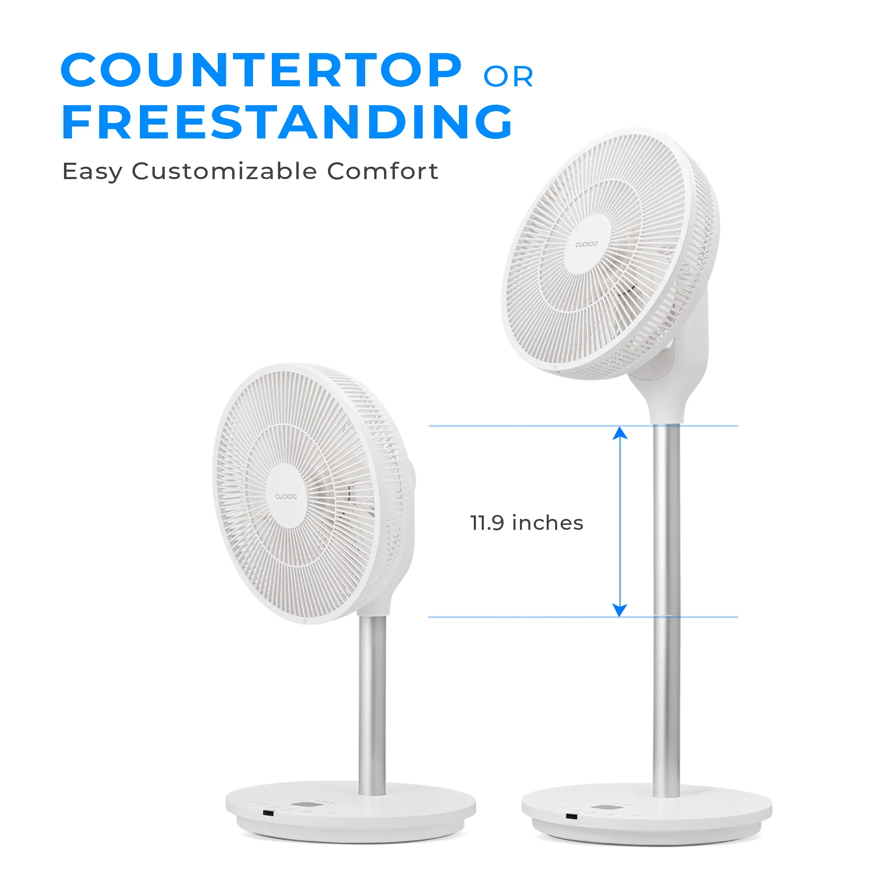 360° Rotation Air Circulator (CF-AC1410WH), Standing Fan with 12 Speeds