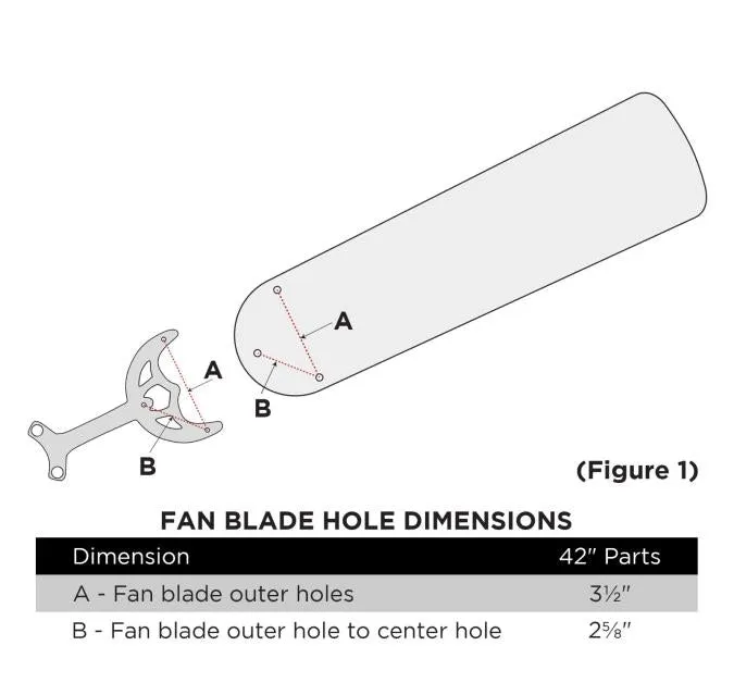 42-Inch Reversible Replacement Fan Blades, Oak/Walnut