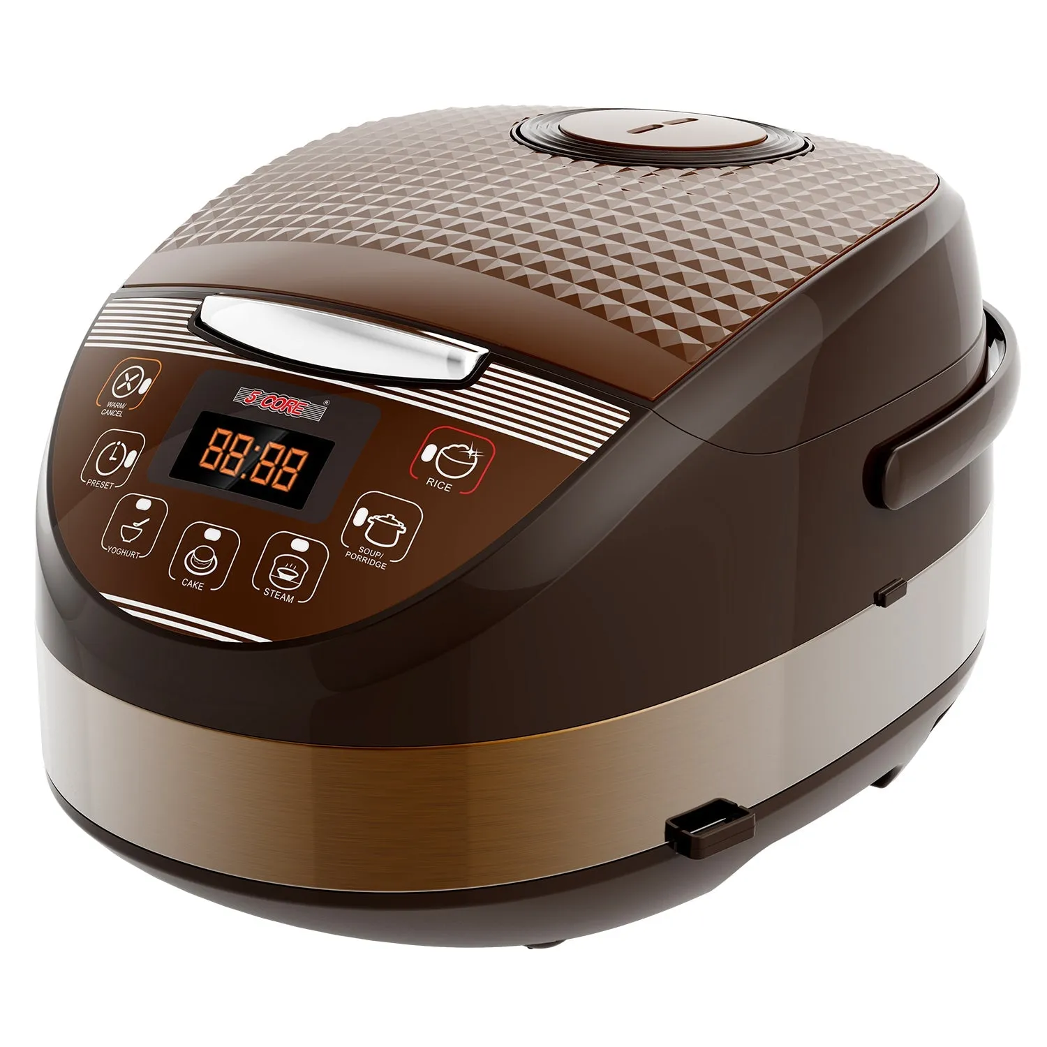 5 Core 5.3Qt Asian Rice Cooker Digital Programmable 15-in-1 Ergonomic