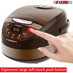 5 Core 5.3Qt Asian Rice Cooker Digital Programmable 15-in-1 Ergonomic