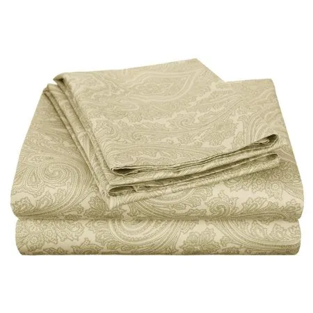 600 Thread Count Wrinkle-Resistant Luxury Cotton Italian Paisley Sheet Set