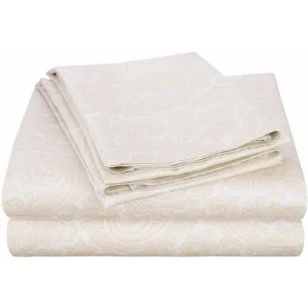 600 Thread Count Wrinkle-Resistant Luxury Cotton Italian Paisley Sheet Set