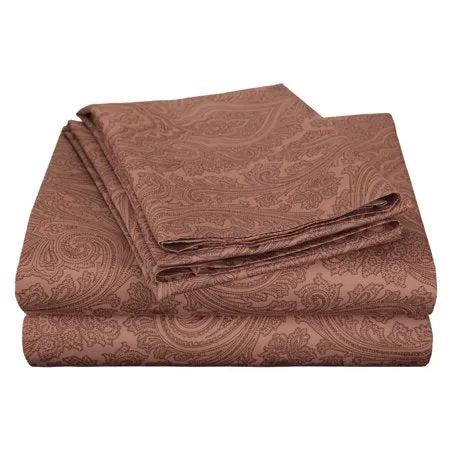 600 Thread Count Wrinkle-Resistant Luxury Cotton Italian Paisley Sheet Set