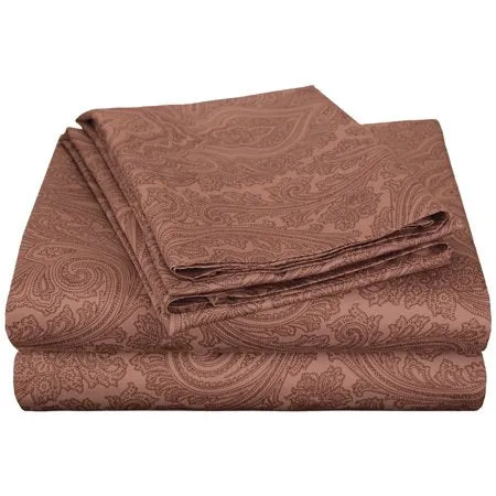 600 Thread Count Wrinkle-Resistant Luxury Cotton Italian Paisley Sheet Set