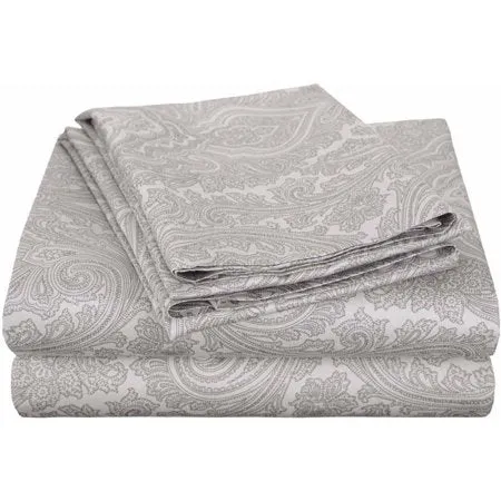 600 Thread Count Wrinkle-Resistant Luxury Cotton Italian Paisley Sheet Set