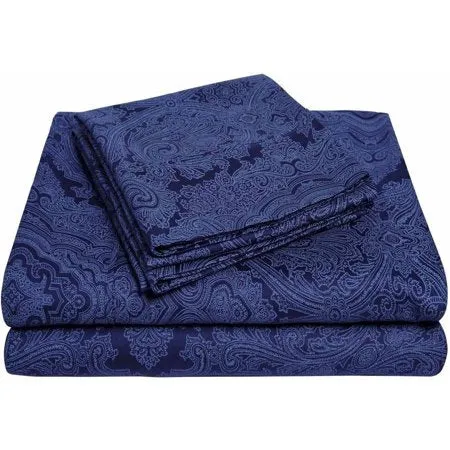 600 Thread Count Wrinkle-Resistant Luxury Cotton Italian Paisley Sheet Set