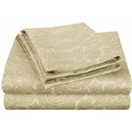 600 Thread Count Wrinkle-Resistant Luxury Cotton Italian Paisley Sheet Set