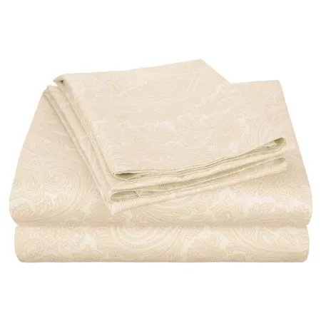 600 Thread Count Wrinkle-Resistant Luxury Cotton Italian Paisley Sheet Set