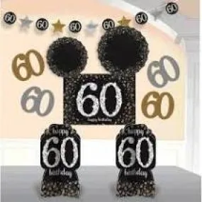 60TH BIRTHDAY ROOM DECORATION KIT - SPARKLING CELEBRATION