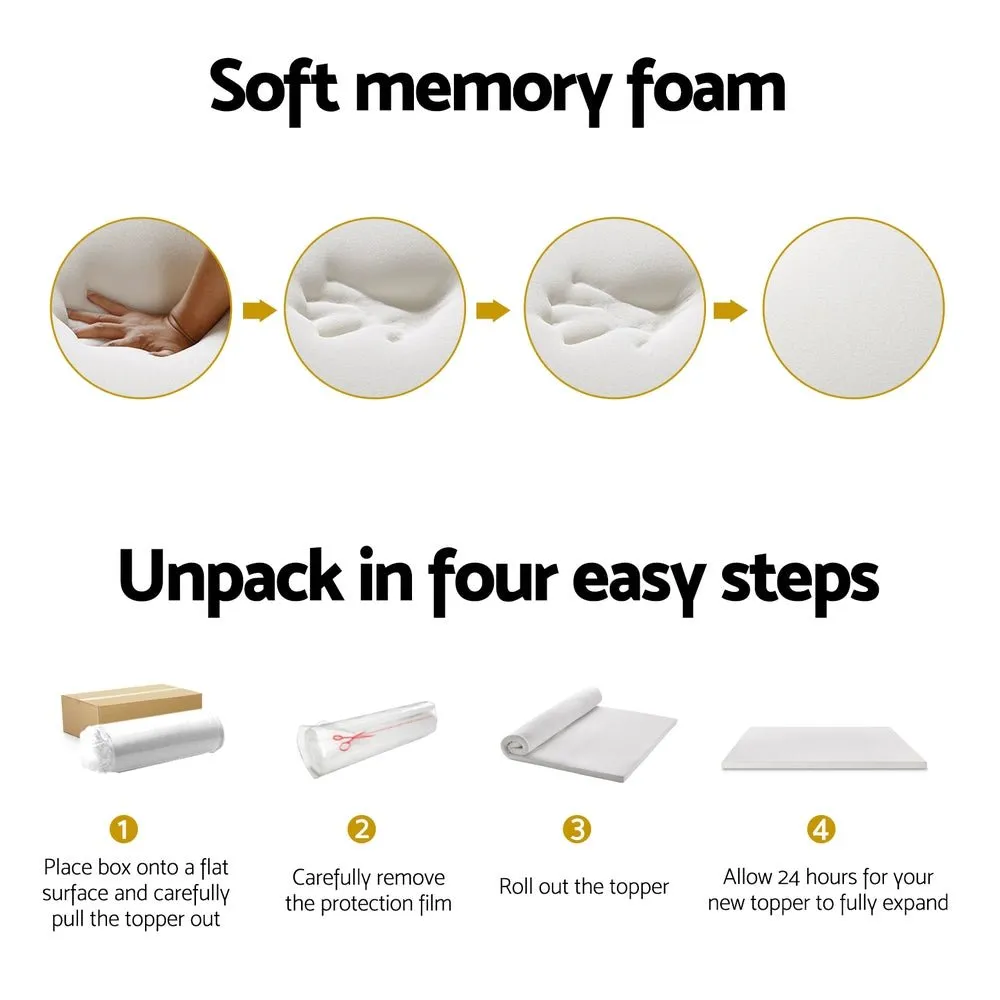 7-Zone Airflow Memory Foam Mattress Topper 8cm Thick - Double