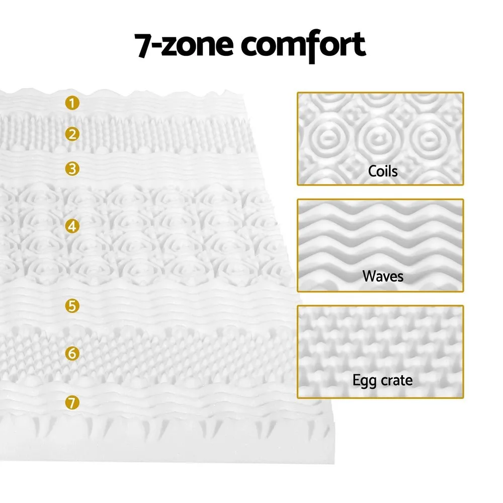 7-Zone Airflow Memory Foam Mattress Topper 8cm Thick - Double