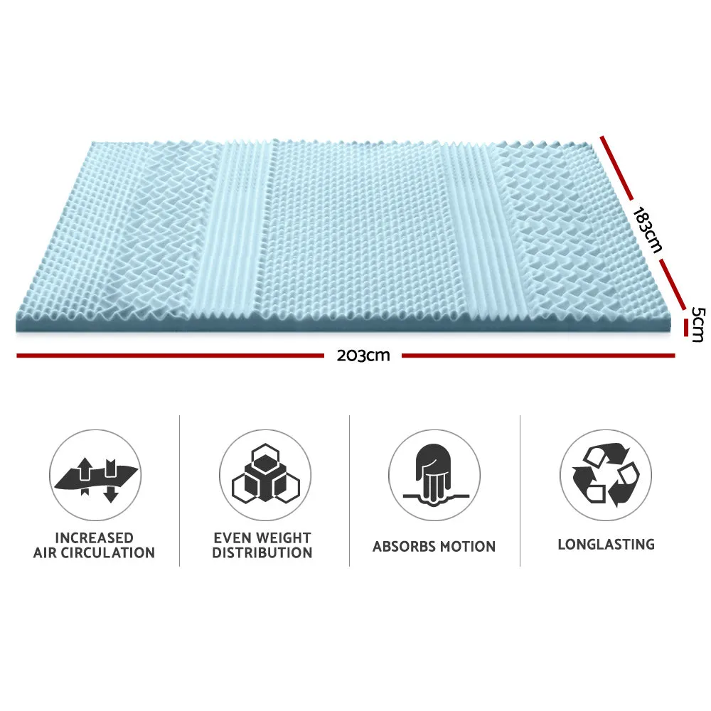 7-Zone Memory Foam Mattress Topper King, Bamboo Cover - Giselle