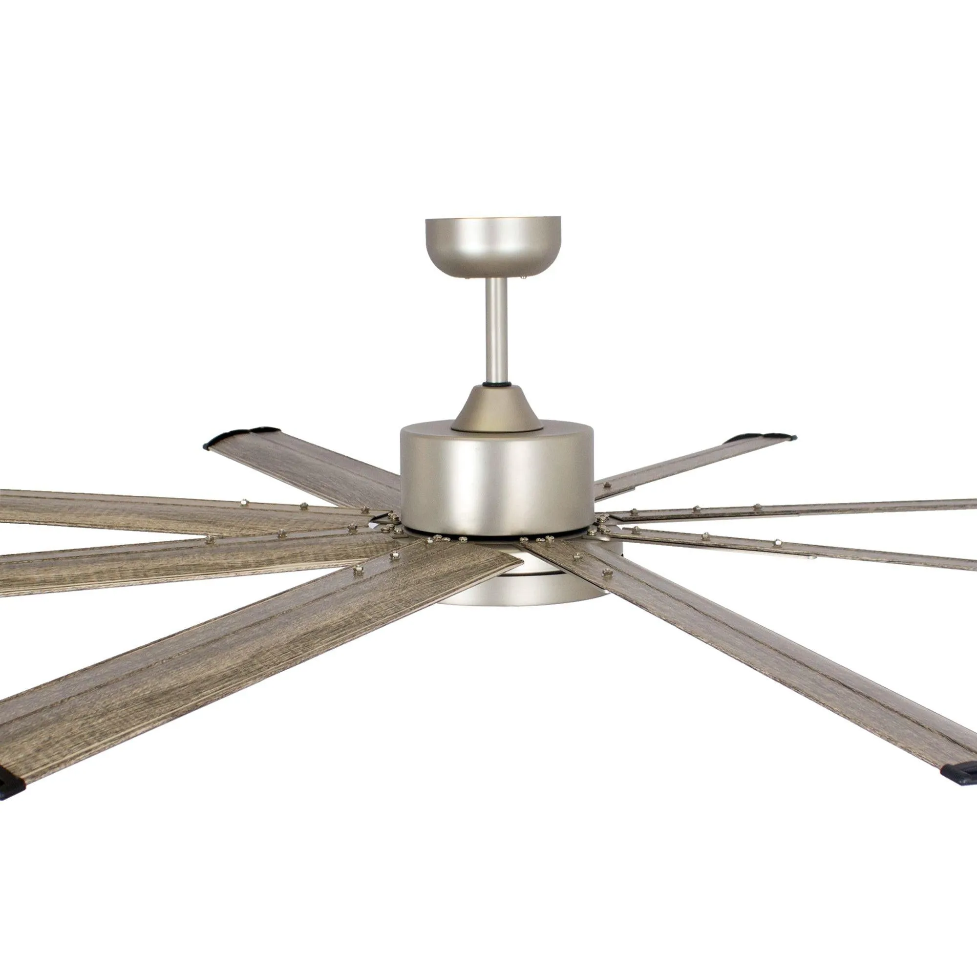 72" Bankston Modern Satin Nickel DC Motor Downrod Mount Ceiling Fan with LED Lighting and Remote Control