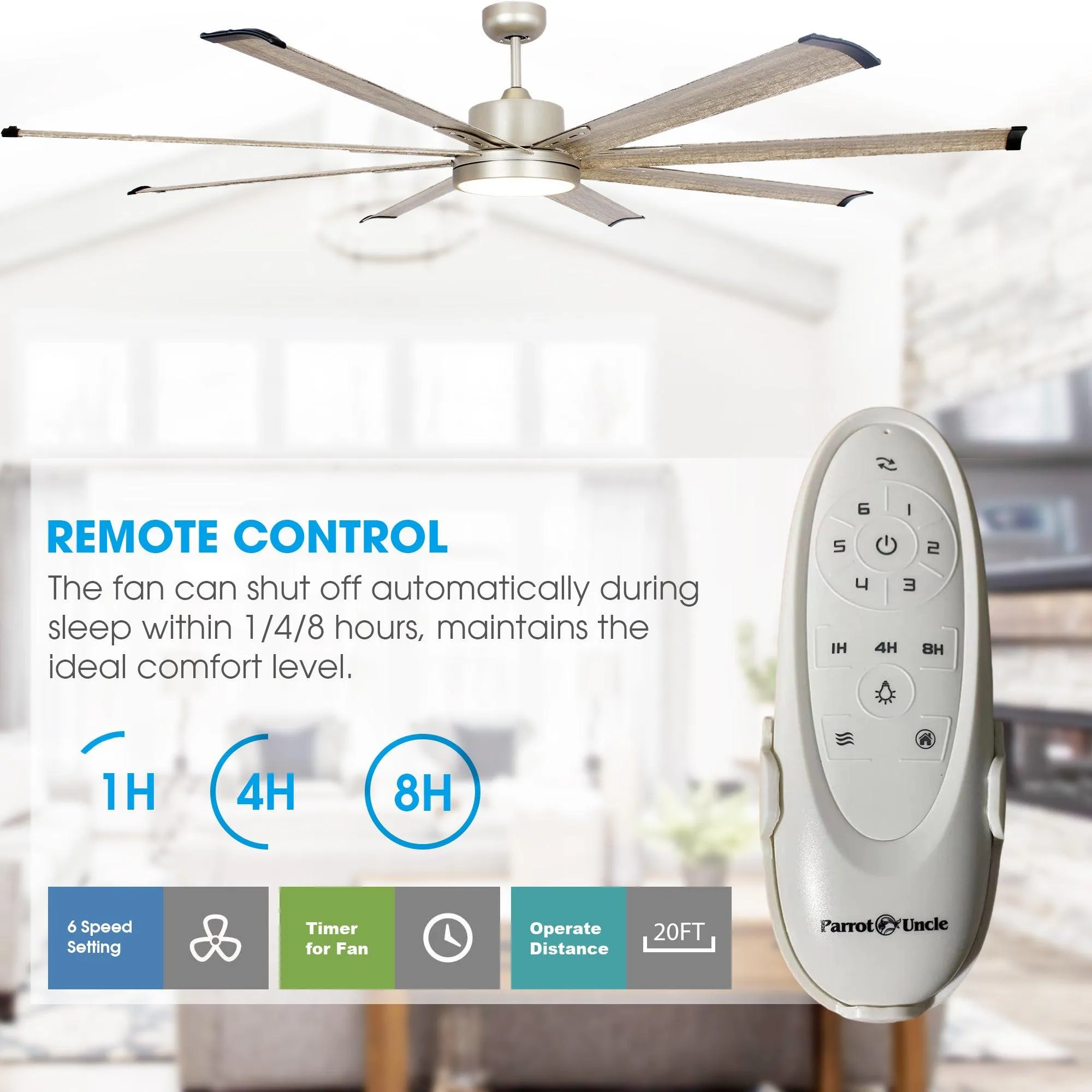 72" Bankston Modern Satin Nickel DC Motor Downrod Mount Ceiling Fan with LED Lighting and Remote Control