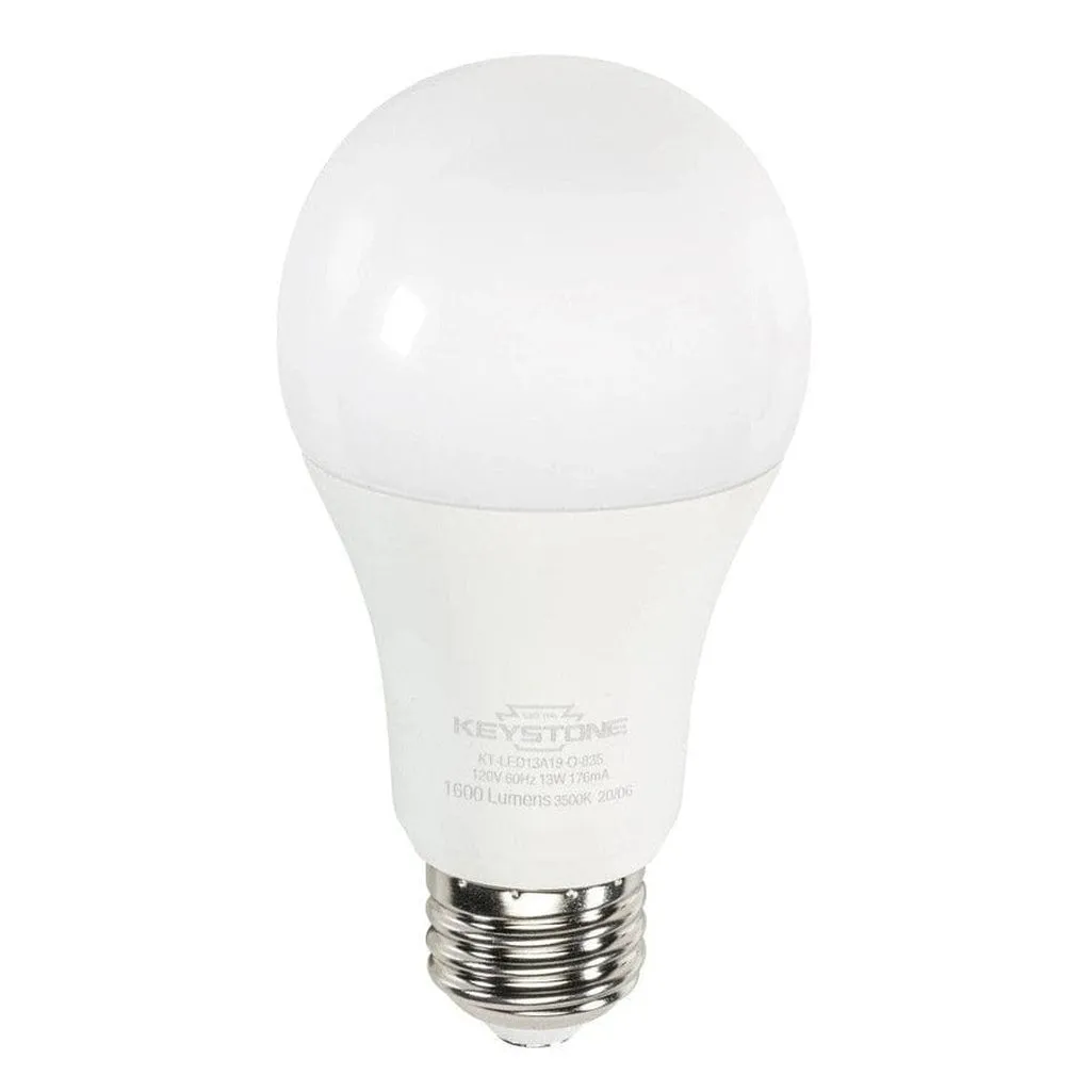 A19 Omni-Directional Bulb, 100W Equivalent, E26 Medium Base, 3500K, 80 CRI, Generation 3