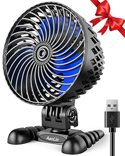 AaoLin 2 Pack USB Desk Fan, Table Fan with CVT Variable Speeds, Quiet Portable, Desktop Mini Personal Fan for Room, Home, Office