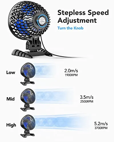 AaoLin 2 Pack USB Desk Fan, Table Fan with CVT Variable Speeds, Quiet Portable, Desktop Mini Personal Fan for Room, Home, Office