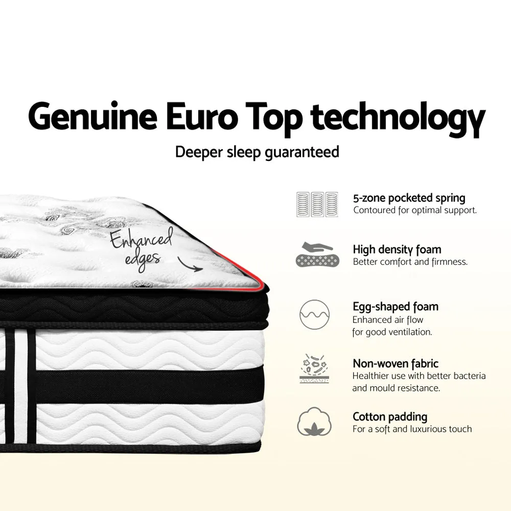 Algarve Euro Top Pocket Spring Mattress 34cm Thick - King Single