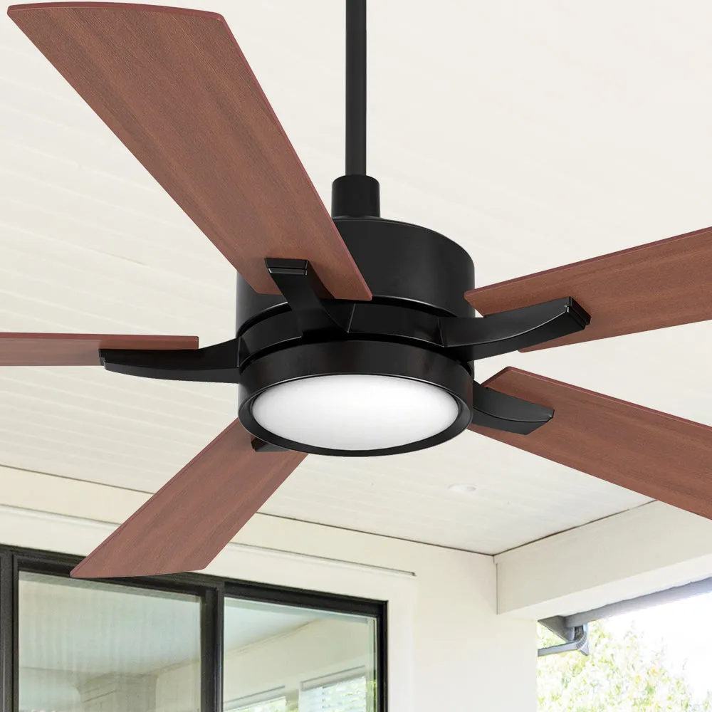 Apex Smart Ceiling Fan with LED Light and Remote Outdoor/Indoor 52"