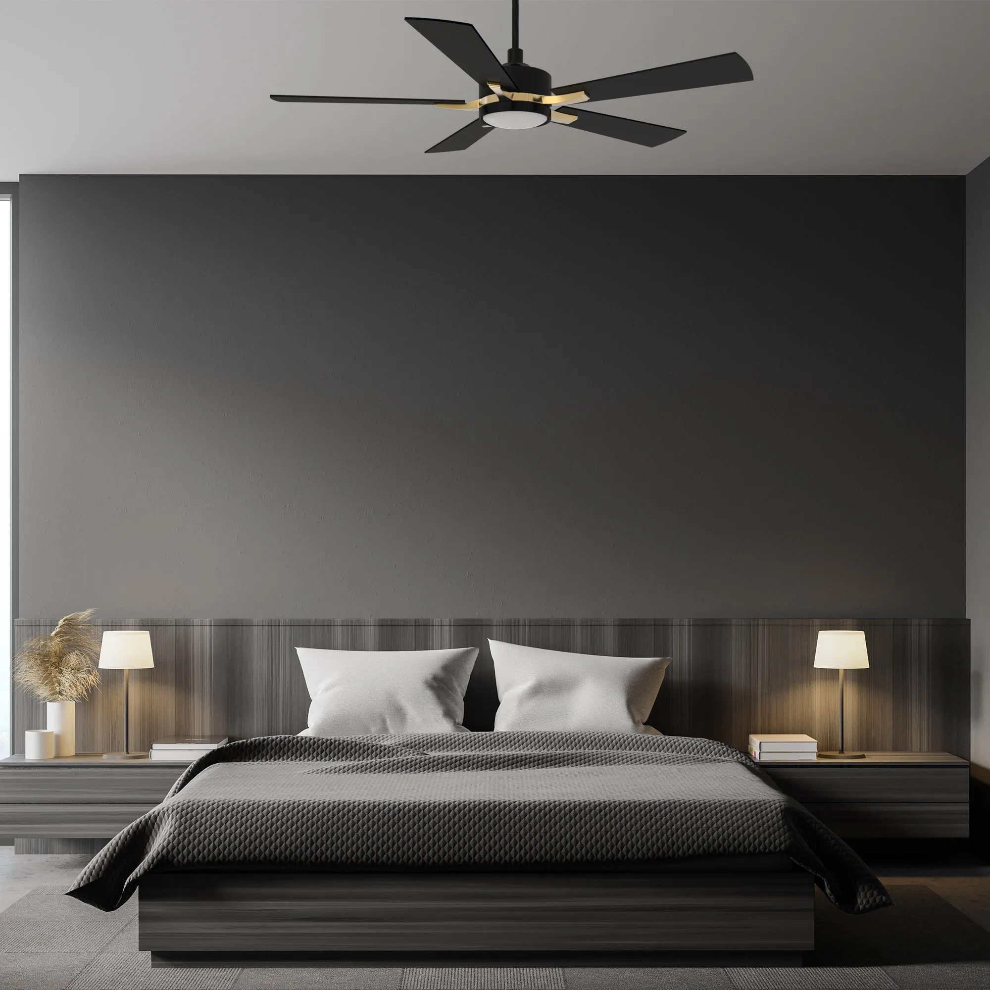 Apex Smart Ceiling Fan with LED Light and Remote Outdoor/Indoor 52"