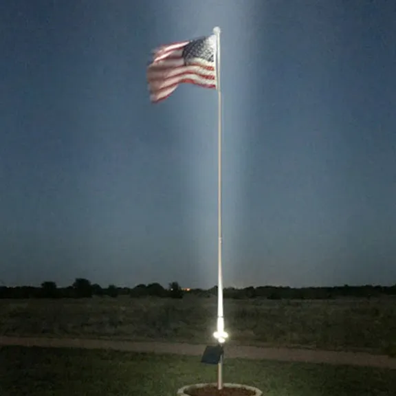 Apollo Solar Flagpole Light, 1980 Lumens, 18W, 6000K CCT