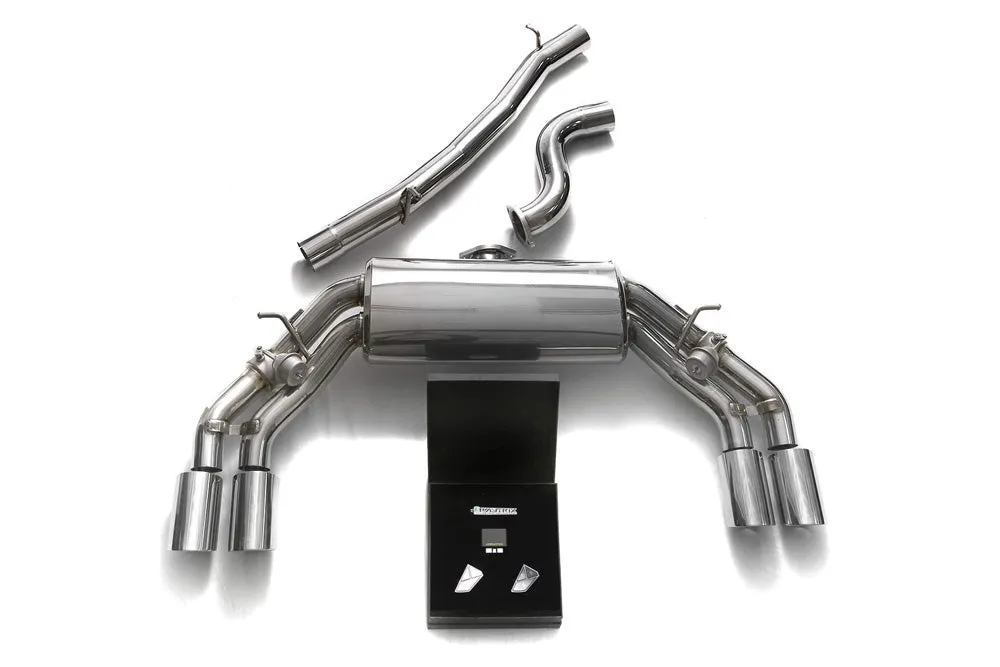 ARMYTRIX Stainless Steel Valvetronic Catback Exhaust System Quad Chrome Tips Audi TTS Quattro MK3 8S 2.0 TFSI 2015-2021