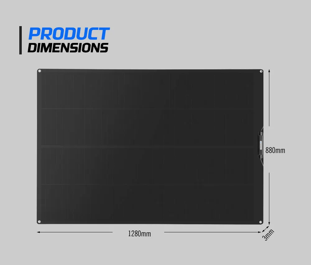 Atem Power 200W 12V Flexible Solar Panel Mono Shingled Battery Charging Caravan