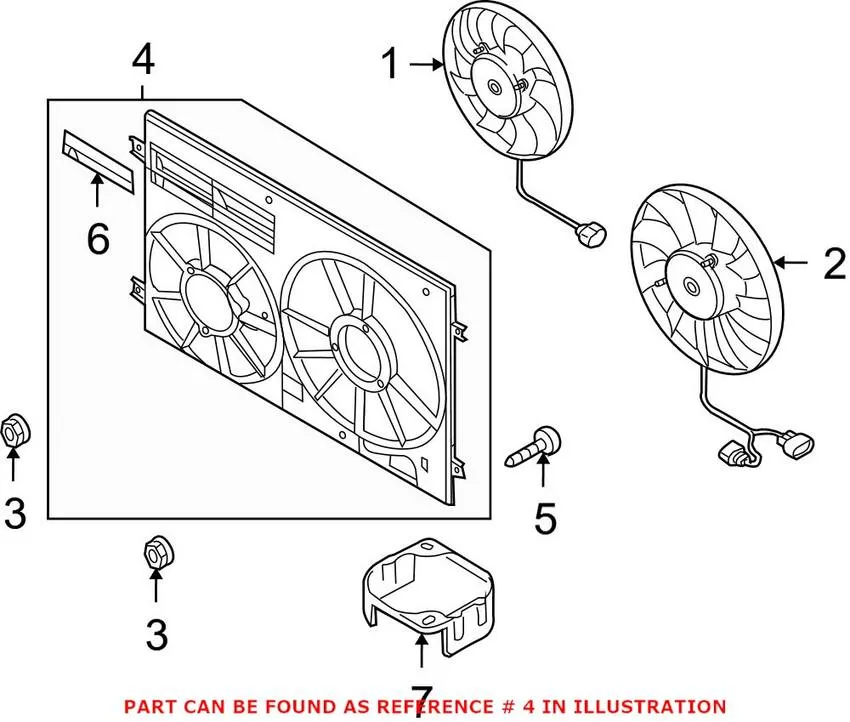 Audi VW Dual Fan Cover (Black) 1K0121205AJ9B9