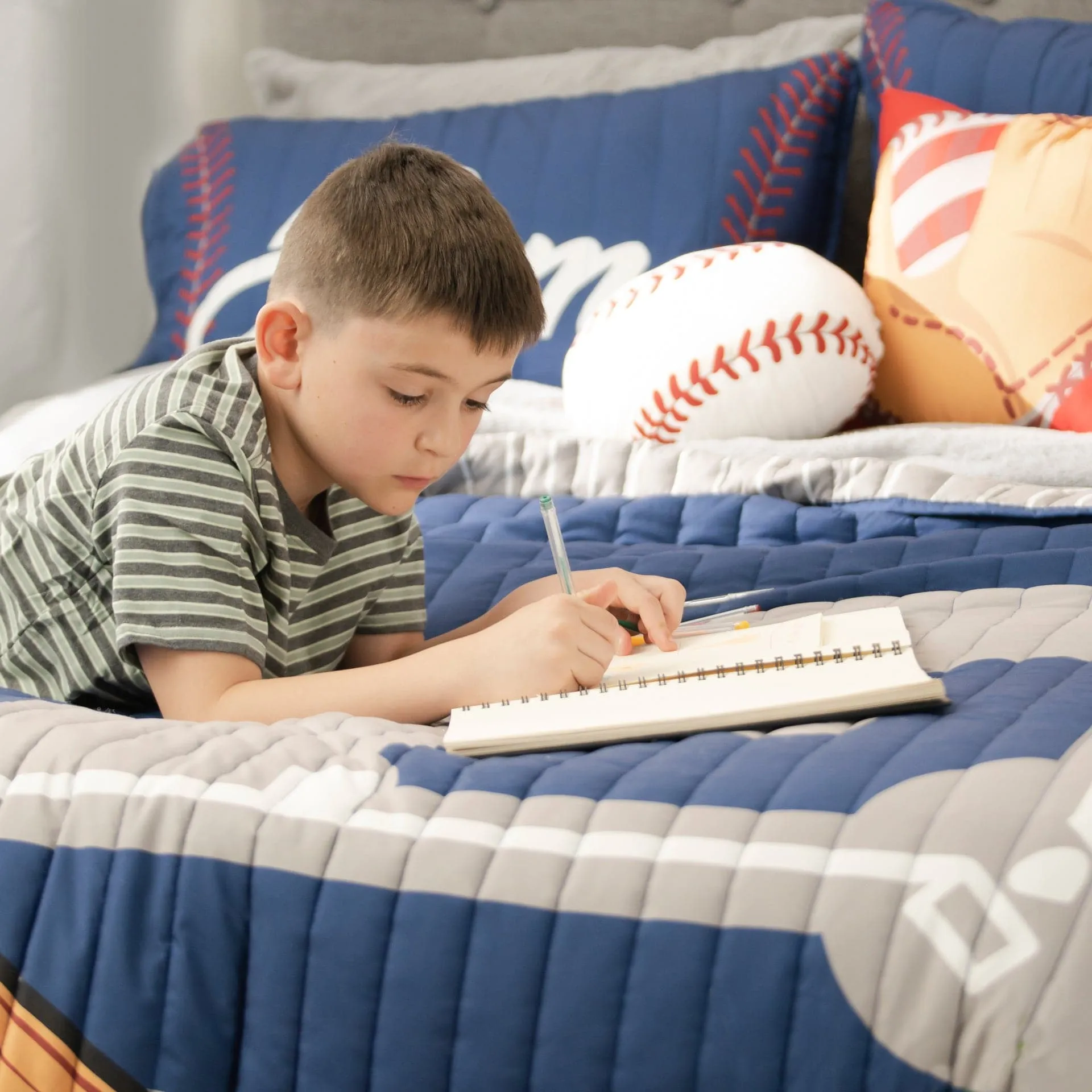 Baseball Game Reversible Quilt Set