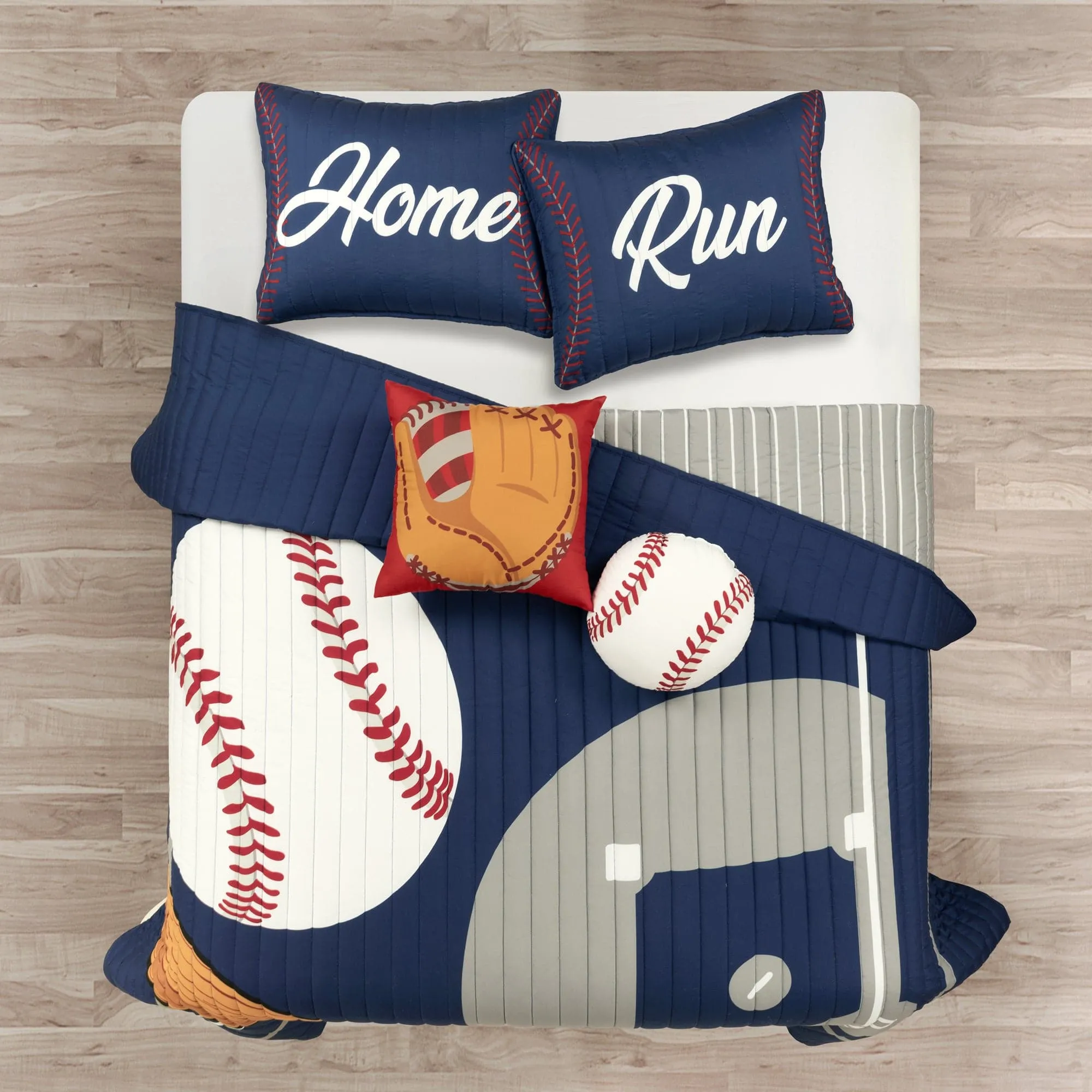 Baseball Game Reversible Quilt Set