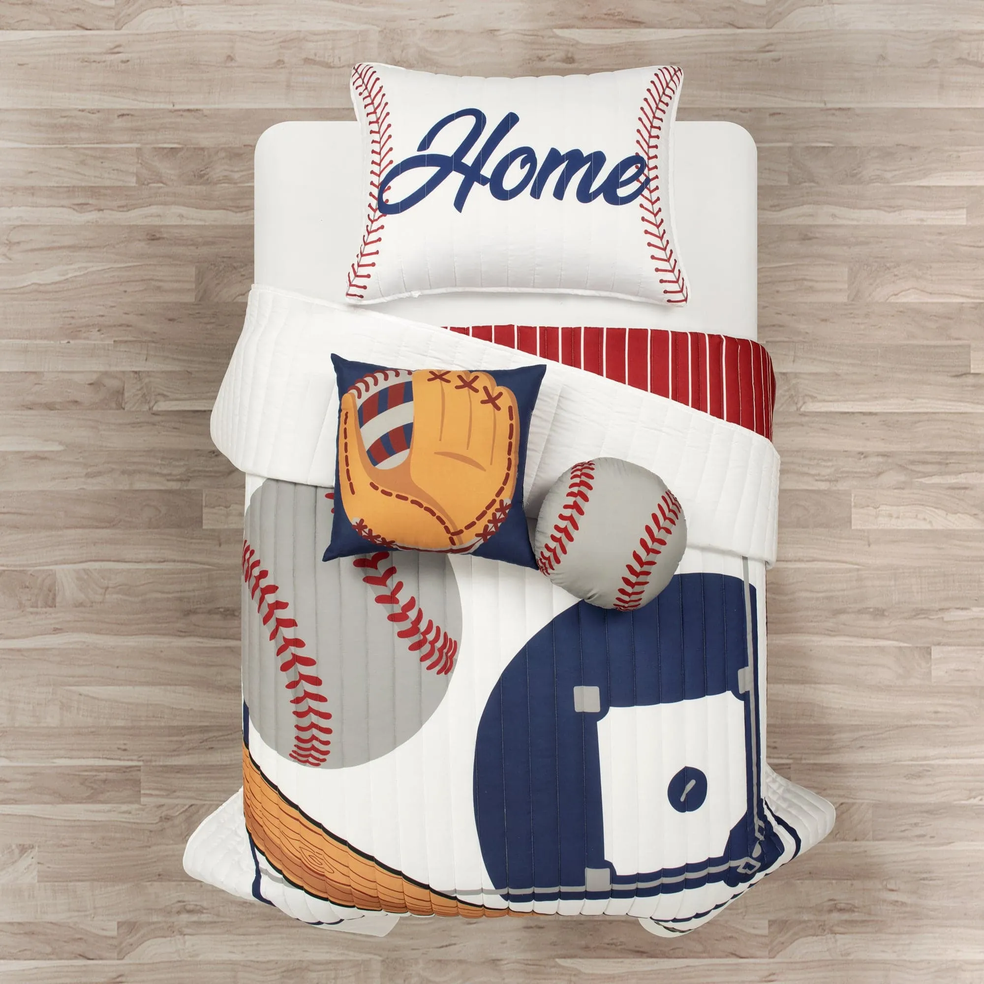 Baseball Game Reversible Quilt Set